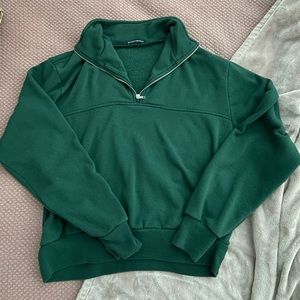 Brandy Melville half zip dark green